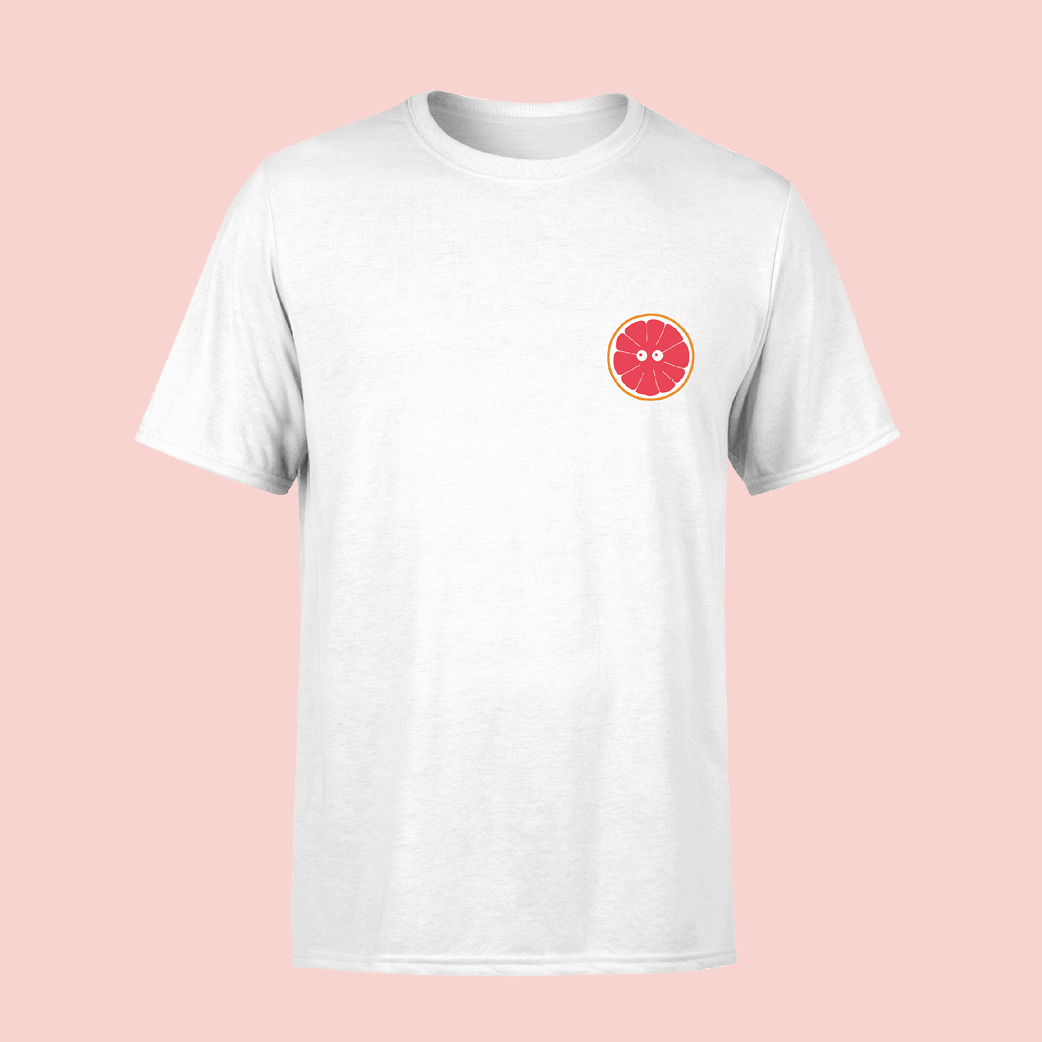 Fruit Friends Grapefruit Embroidered T-Shirt
