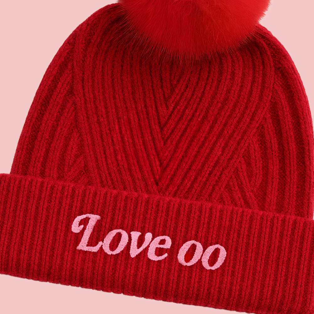 Love'oo Bobble Beanie - Embroidered